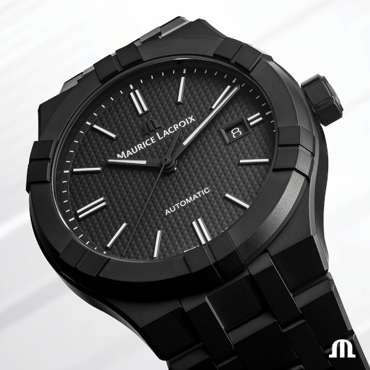 【美品】モーリスラクロア アイコン シリコンベルト付きオート 42mm ブラック MAURICE LACROIX（モーリス・ラクロア）アイコン